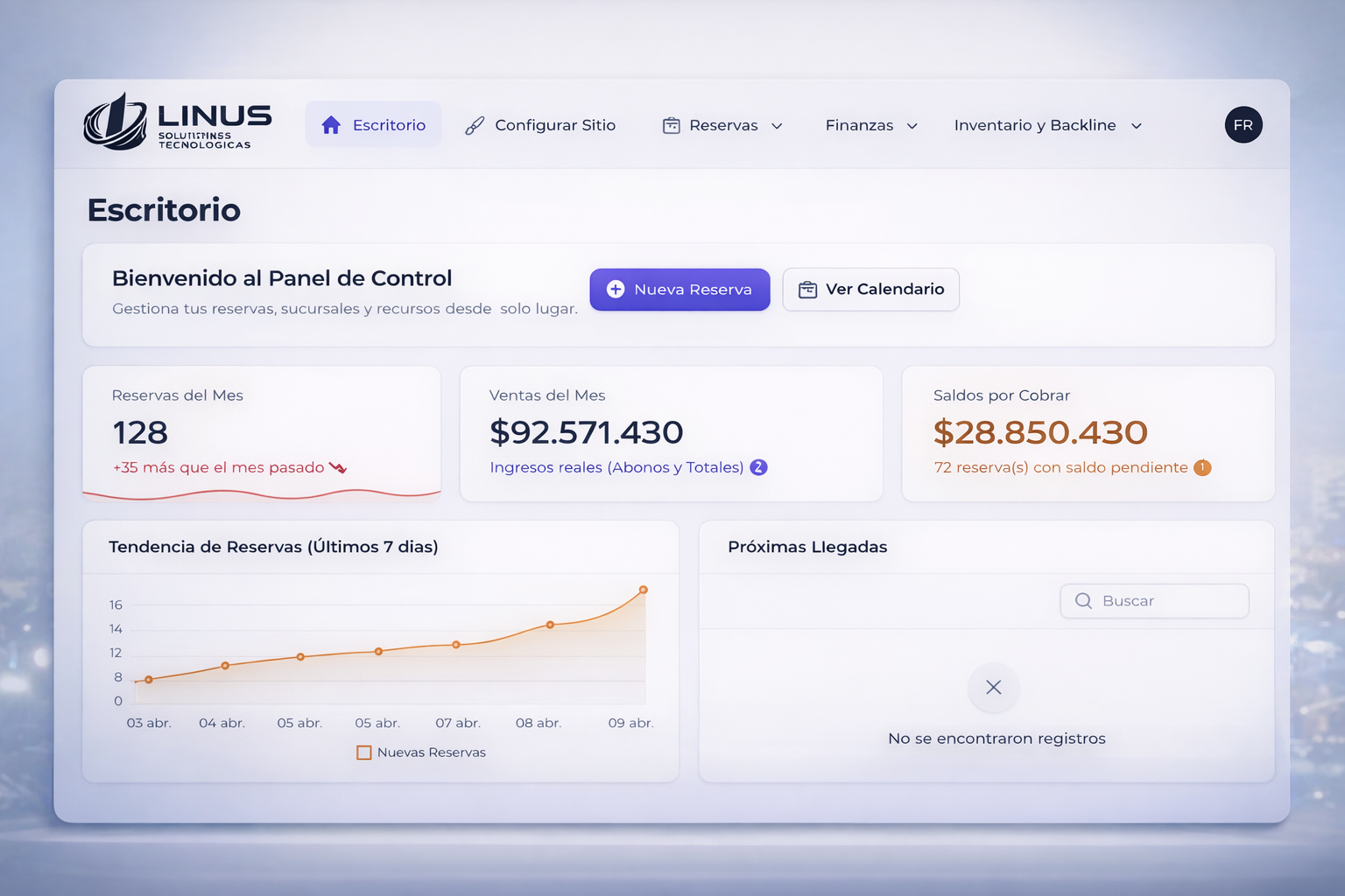 Interfaz de Linus Software
